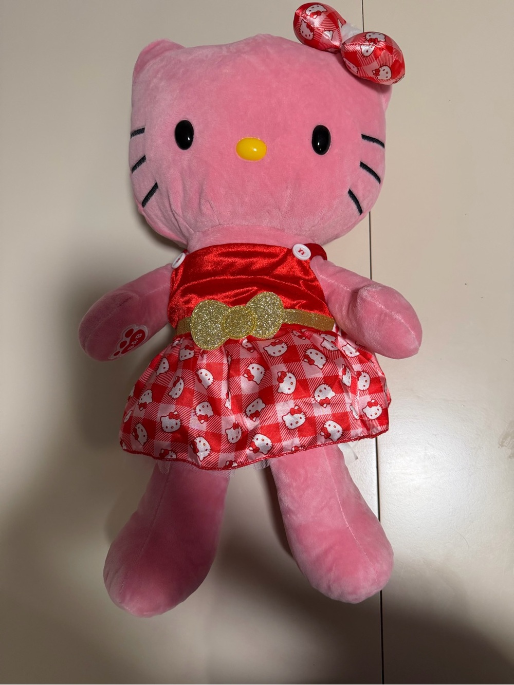 Hello Kitty Holly Jolly Pink Build-A-Bear with‎ Clothes 18 Plush Christmas